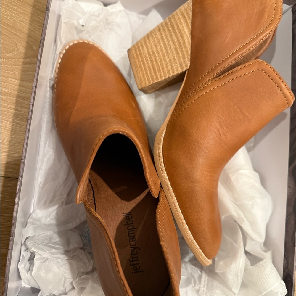 Jeffrey Campbell Brown Leather Mules